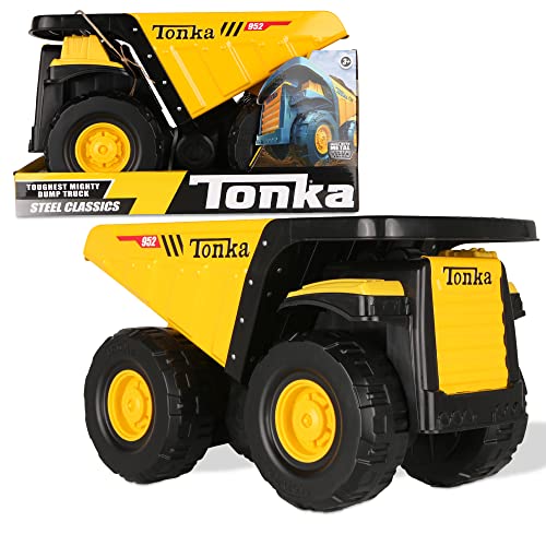 Tonka Steel Classic Toughest Mighty Dump Truck, Dumper Truck Toy for Children, Kids Construction Toys for Boys and Girls, Vehicle Toys for Creative Play, Toy Trucks for Children Aged 3 + von Tonka