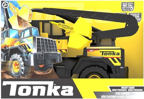 Tonka 6084 Steel Classics Mighty Crane, Construction Truck Toy for Children, Kids Construction Toys for Boys and Girls, Interactive Vehicle Toys for Creative Play, Toy Trucks for Children Aged 3 + von Basic Fun