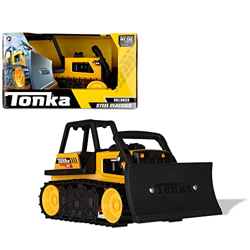 Tonka 6027 Steel Classic Bulldozer, Bulldozer Truck Toy for Children, Kids Construction Toys for Boys and Girls, Vehicle Toys for Creative Play, Toy Trucks for Children Aged 3+ von Tonka