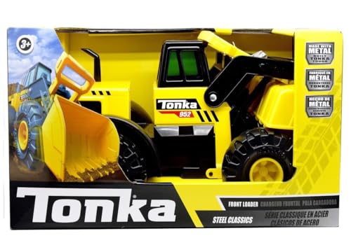 Tonka Steel Classic Front Loader, Dumper Truck Toy for Children, Kids Construction Toys for Boys and Girls, Vehicle Toys for Creative Play, Toy Trucks for Children Aged 3 +, Yellow von Tonka