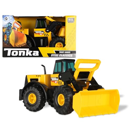 Tonka Steel Classic Front Loader, Dumper Truck Toy for Children, Kids Construction Toys for Boys and Girls, Vehicle Toys for Creative Play, Toy Trucks for Children Aged 3 +, Yellow von Tonka