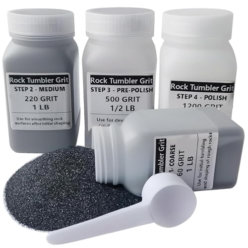 Tonmp 1,4 kg Rock Tumbler Grit and Polish Refill Kit - Tumbling Grit Media - 4 Step Tumbling Grit Media Works with Any Rock Tumbler, Rock Polisher, Stone Polisher - 1.4 kg von Tonmp
