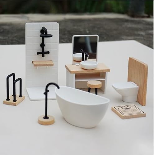 18pcs Dollhouse Badezimmer Set Badezimmer Möbelzubehör 1:12 Skala Mini Becken Toilette Badewanne Stuhl Dusche Fotokabine Requisiten Dekoration Dekoration 18pcs Dollhouse Badezimmer Set Badezimmer Möbelzubehör 1:12 Skala Mini Becken Toilette Badewanne Stuhl Dusche Fotokabine Requisiten Dekoration Dekoration von Tonsitian