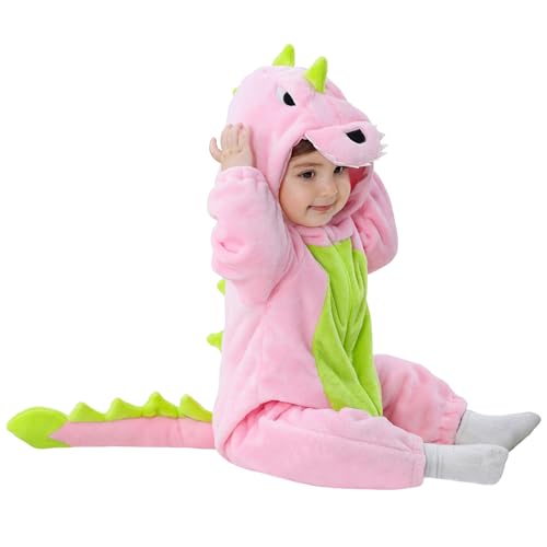 TONWHAR Baby Jungen Mädchen Tierkostüm Outfit (18-24 Monate, rosa Dinosaurier) von Tonwhar