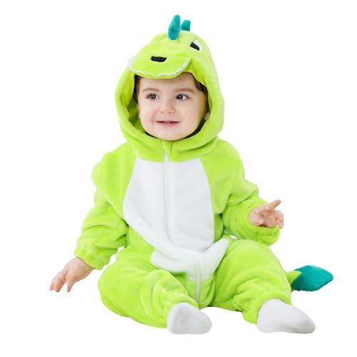 TONWHAR Halloween-Kostüm Uni Baby Tier Kinder und Kleinkinder Herbst Winter Outfits Overall, hellgrüner Dinosaurier, 3-4T, hellgrüner Dinosaurier, 3-4 Jaar von Tonwhar