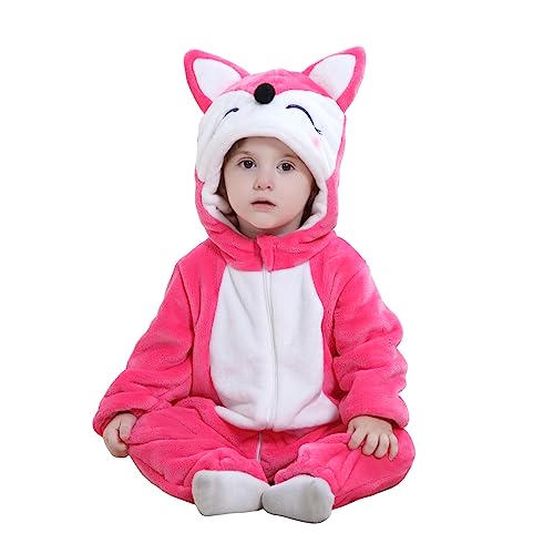 TONWHAR Halloween-Kostüm für Kinder und Kleinkinder, einteiliger Strampler, rosa Fuchs, 3-4T/Höhe: 39-41 Zoll von Tonwhar