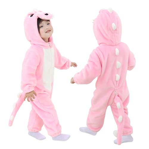 TONWHAR Halloween-Kostüm für Kleinkinder und Kleinkinder, Tier-Outfit, Schneeanzug (rosa Dinosaurier, 2,5–3,5 Jahre/Körpergröße 96,5–104,1 cm) von Tonwhar