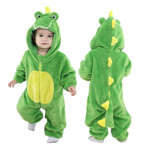 Wuiil TONWHAR Kids' And Toddlers' Infant Tiger Dinosaur Animal Fancy Dress Costume Outfit Hooded Romper Jumpsuit (18-24 Months/Height:32"-35", Crocodile) von Tonwhar