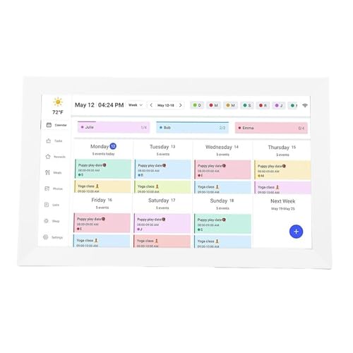 Tonysa 15.6in Smart Digital Calender Photo Frame, Touchscreen -Wandplaner, mit Interaktiver Aufwand und Mahlzeitplanung, Anpassbare Farbe und Tag, 32 GB Speicher für die Familie (EU-Stecker) von Tonysa