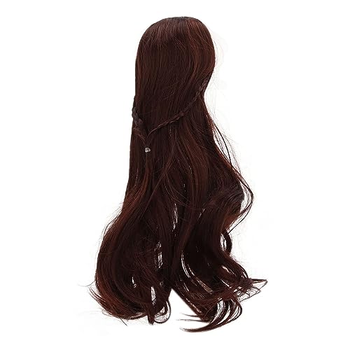 Tonysa BJD Doll Hair Perücke-1/3 Skala, Faserfilament und Netzstuch, Langes Haar für das DIY-Styling, Passt Kopfumfang 21-24 cm/8,3-9.4in (Dunkelbraun) von Tonysa