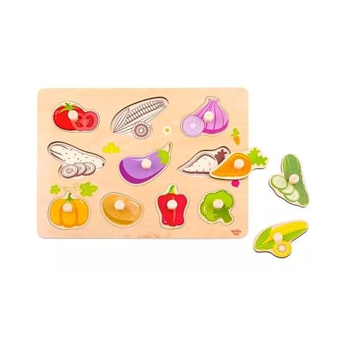 AB Gee 921 TY855 Holz-Puzzle, Gemüse, 11-teilig, rot AB Gee 921 TY855 Holz-Puzzle, Gemüse, 11-teilig, rot von Tooky Toy