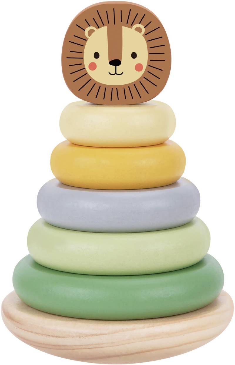 Tooky Toy Löwe Stapelturm, Mehrfarbig, Babyspielzeug von Tooky Toy