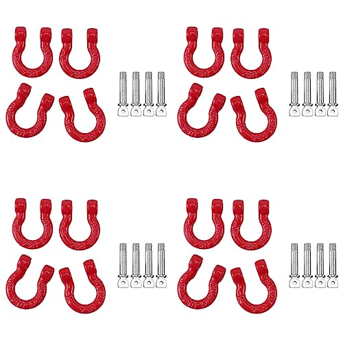 Toolvvik 16-Teiliger D-Ring-Abschlepphaken Aus Rotem Metall für 1/10 RC-Raupenwagen für -4 Axial SCX10 90046 D90 Toolvvik 16-Teiliger D-Ring-Abschlepphaken Aus Rotem Metall für 1/10 RC-Raupenwagen für -4 Axial SCX10 90046 D90 von Toolvvik