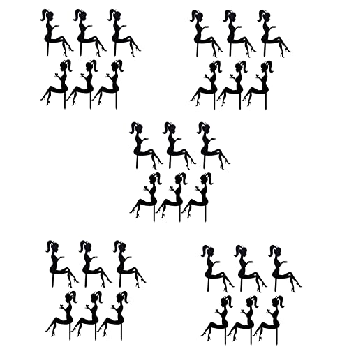 Toolvvik 30 Stück Hoher Absatz Silhouette Muster MäDchen Geburtstag Torte Dekoration Kuchen Topper (Schwarz) von Toolvvik