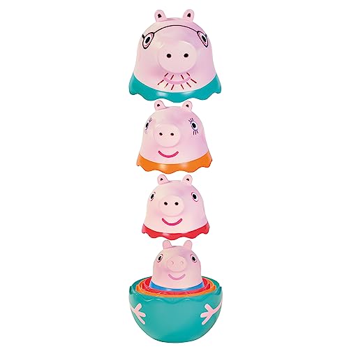 Toomies E73526 Tomy Peppa Pig Family-Nesting Daddy, Mummy & Peppa Pig George Rassel 18+ Monate-Babybadewanne, Planschbecken & Swimmingpool leicht zu reinigen Sandkasten & Gartenspielzeug von Toomies