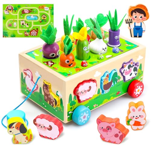 Montessori-Spielzeug für 1–3 Jahre alte Mädchen und Jungen, Geburtstagsgeschenke für 1-jährige Mädchen, Formsortierspielzeug mit Spielkarte, Holztier-Bauernhof, Baby-Spielzeug für Babys 1 + 1–2 Montessori-Spielzeug für 1–3 Jahre alte Mädchen und Jungen, Geburtstagsgeschenke für 1-jährige Mädchen, Formsortierspielzeug mit Spielkarte, Holztier-Bauernhof, Baby-Spielzeug für Babys 1 + 1–2 von Tooysea