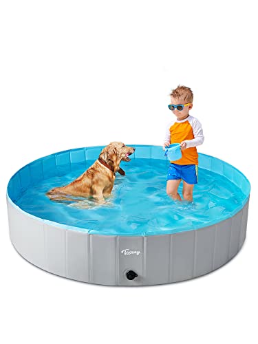 Toozey Hundepool für Große & Kleine Hunde, 80cm / 120cm / 160cm Faltbare Hunde Pools, Planschbecken für Kinder und Hunde, Hundebadewanne, 100% Sicher & Umweltfreundlich von Toozey