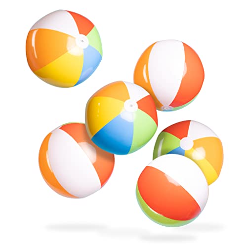 Top Race Aufblasbare Wasserbälle Jumbo 24 Zoll für Pool, Strand, Sommerpartys und Geschenke | 12er Packung Regenbogenfarben-Wasserball (12 Bälle) zum Aufblasen von Top Race