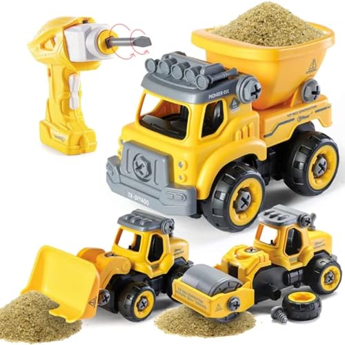 Top Race DIY Ferngesteuerte Fahrzeuge mit Bohrmaschine zum Selberbauen, RC Konstruktion Baustellenfahrzeuge für Kinder ab 3 Jahren, Muldenkipper Frontlader Bagger Walze Set von 3 Top Race DIY Ferngesteuerte Fahrzeuge mit Bohrmaschine zum Selberbauen, RC Konstruktion Baustellenfahrzeuge für Kinder ab 3 Jahren, Muldenkipper Frontlader Bagger Walze Set von 3 von Top Race