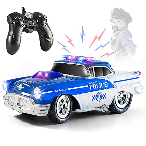 Top Race Ferngesteuertes Polizeiauto Race, RC Auto für Kinder, Geschenk für Jungen von 2 bis 9 Jahren | Lichter und Geräusche | Polizei Resistent Auto von Top Race