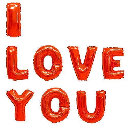 TOP TEN Folienballon ROT ca. 40cm x 1,5 Meter, I Love You Riesiger Schriftzug, Party Luftballon, Hochzeit Partydeko TOP TEN Folienballon ROT ca. 40cm x 1,5 Meter, I Love You Riesiger Schriftzug, Party Luftballon, Hochzeit Partydeko von TOP TEN