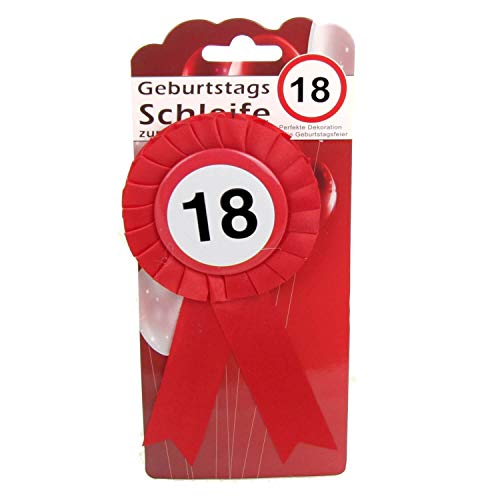 Top Ten Geburtstags Anstecker Schleife 18 Button inkl. Sicherheitsnadel Abzeichen zum anstecken oder Dekoration Party von TOP TEN