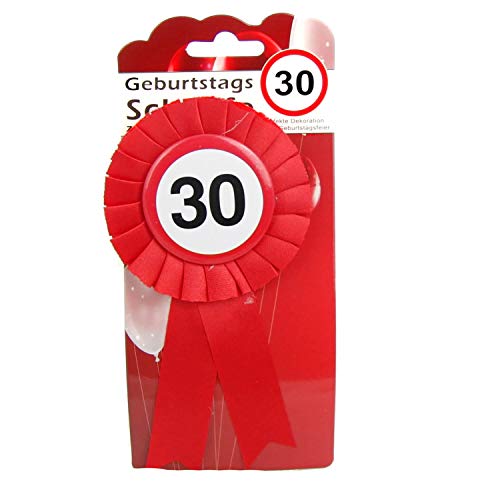 Top Ten Geburtstags - Schleife 30 Button inkl. Sicherheitsnadel Abzeichen zum anstecken oder Dekoration Party von TOP TEN