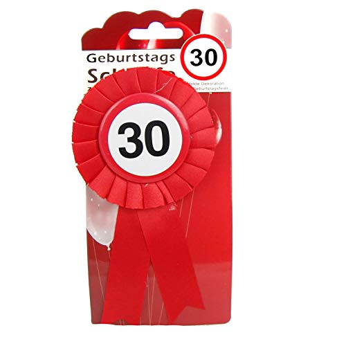 Top Ten Geburtstags - Schleife 30 Button inkl. Sicherheitsnadel Abzeichen zum anstecken oder Dekoration Party von Top Ten