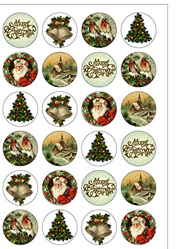 Top That Essbare Oblatenpapier, Kuchendekoration, 24 Stück, Vintage-Weihnachtsstil Top That Essbare Oblatenpapier, Kuchendekoration, 24 Stück, Vintage-Weihnachtsstil von Top That