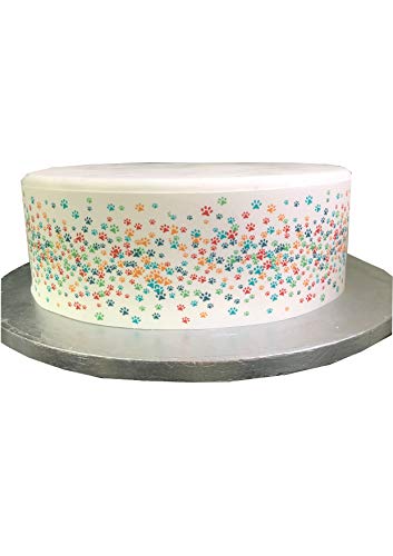 Top That Essbare Dekorfolie aus Zuckerguss, Motiv: bunte Hunde und Katzen, mit Pfotenabdruck, ideal zum Dekorieren Ihrer Kuchen, einfach zu verwenden Top That Essbare Dekorfolie aus Zuckerguss, Motiv: bunte Hunde und Katzen, mit Pfotenabdruck, ideal zum Dekorieren Ihrer Kuchen, einfach zu verwenden von Top That