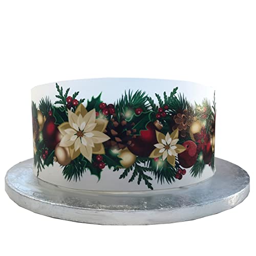 Top That Essbare Dekorfolie mit Weihnachtskranz, Girlande, Bordüre – perfekt zum Dekorieren Ihrer Kuchen – einfach zu verwenden von Top That