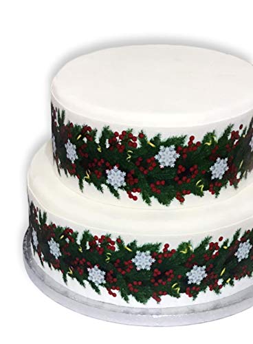 Top That Essbare Dekorfolie mit roten Beeren und Schneeflocken – perfekt zum Dekorieren Ihrer Kuchen, einfach zu verwenden Top That Essbare Dekorfolie mit roten Beeren und Schneeflocken – perfekt zum Dekorieren Ihrer Kuchen, einfach zu verwenden von Top That