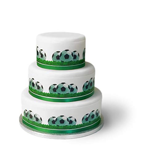 Top That Essbare Deko-Zuckergussfolie, Fußball-Sport-Bordüre, perfekt zum Dekorieren größerer Kuchen, einfach zu verwenden von Top That