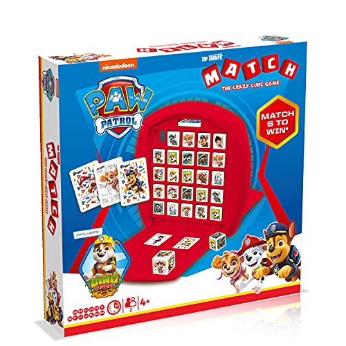 Top Trumps Paw Patrol Match The Crazy Cube Spiel, Spielen Sie mit Nickelodeons Paw Patrol Charakteren aus Skye, Marshall, Chase, Rubble und Rocky, Reise-Brettspiel, Geschenk und Spielzeug für Jungen von Winning Moves