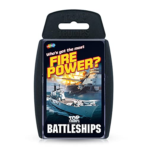 Top Trumps Battleships Classics Kartenspiel, entdecken Sie einige interessante Fakten in diesem pädagogischen Spiel, einschließlich der Geschwindigkeit des HMS Triumphs, für 2 Spieler und mehr als 6 von Top Trumps