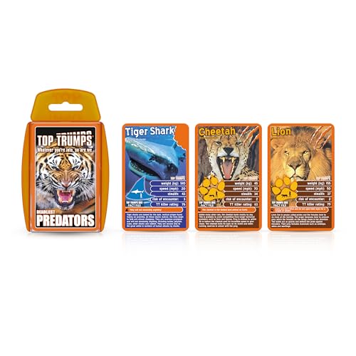 Top Trumps Deadliest Predators Classic Card Game, Learn Facts About The Great White Shark, Komodo Dragon and The King Cobra in This Educational Pack, Gift and Toy for Boys and Girls Aged 4 Plus von Top Trumps