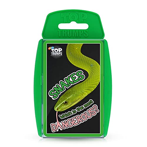 Top Trumps Snakes Classics Kartenspiel, Lernen Sie interessante Fakten über die Königskobra, den Todesadder und die Grasschlange in diesem pädagogischen Spiel, 2 Plus Spieler sind EIN tolles Geschenk von Top Trumps