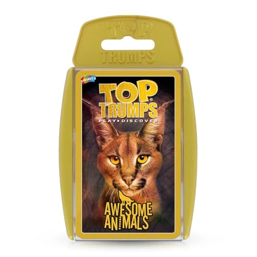 Top Trumps Awesome Animals Classics Kartenspiel, Finden Sie heraus, wie süß der Schneeleopard ist und wie groß das Schwarze Nashorn ist, pädagogisches Kartenspiel für 2 Plus Spieler ist EIN tolles von Top Trumps