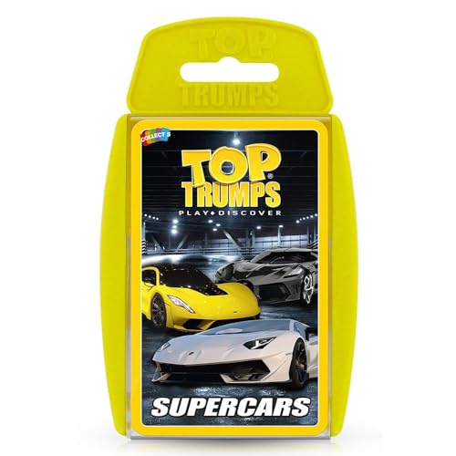 Top Trumps Supercars klassisches Kartenspiel, erfahren Sie Fakten über die Aston Martin DBS, McLaren Senna und Bugatti Chiron in diesem pädagogischen Spiel, Geschenke und Spielzeug für Jungen und Top Trumps Supercars klassisches Kartenspiel, erfahren Sie Fakten über die Aston Martin DBS, McLaren Senna und Bugatti Chiron in diesem pädagogischen Spiel, Geschenke und Spielzeug für Jungen und von Top Trumps