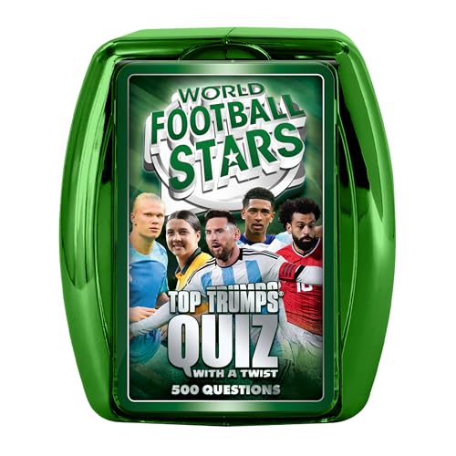 Top Trumps World Football Stars Quiz-Reisespiel, klassisches Spiel, pädagogisches Geschenk für Kinder ab 6 Jahren, Teamgrün und Farben von Top Trumps
