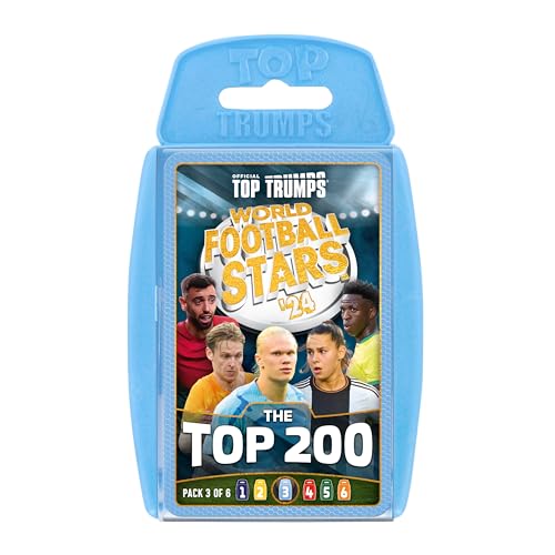 Top Trumps World Football Stars Top 200 Kartenspiel Pack 3, Spiel mit Haaland, Benzema, Otamendi und Navas, pädagogisches Geschenk für Kinder ab 6 Jahren Top Trumps World Football Stars Top 200 Kartenspiel Pack 3, Spiel mit Haaland, Benzema, Otamendi und Navas, pädagogisches Geschenk für Kinder ab 6 Jahren von Top Trumps