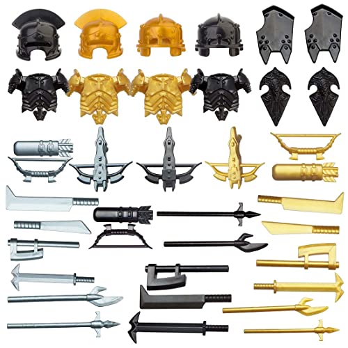 TopBrixx Custom Minifiguren Waffen Set, 35 Stück Custom Waffen Set für Ork Minifiguren, Figuren Waffen Kompatibel mit Lego von TopBrixx