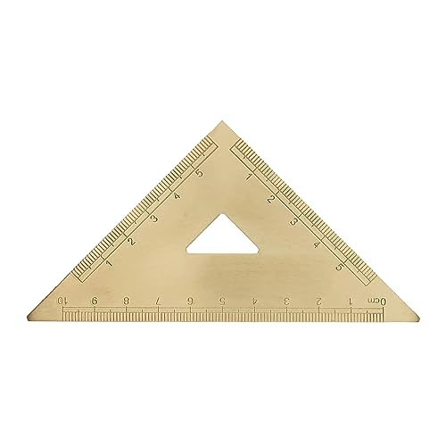Messing Lineal 45° Dreieckige Platte, Goldener Retro Metall Lineal, Student Supplies Zeichenwerkzeug Geodreieck von TopHomer