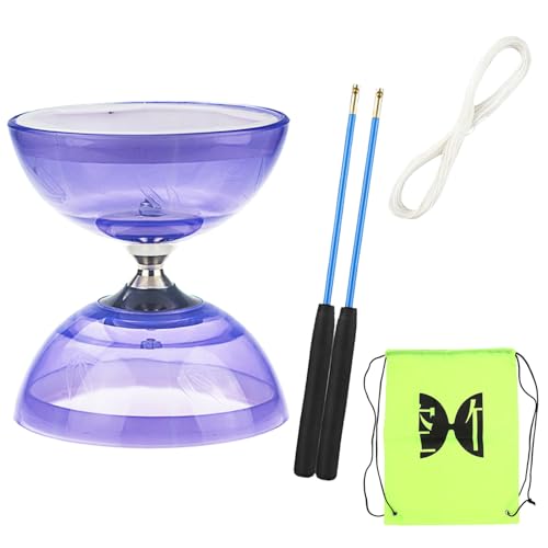 TopHomer Diabolo Freiläufer mit kugellager Dreifache Lagerung Jonglier-Set, 4 Farben Dreifach Gelagertes Diabolo mit Ersatzschnur 10m, Profi-Stange, Netzbeutel, Violett TopHomer Diabolo Freiläufer mit kugellager Dreifache Lagerung Jonglier-Set, 4 Farben Dreifach Gelagertes Diabolo mit Ersatzschnur 10m, Profi-Stange, Netzbeutel, Violett von TopHomer