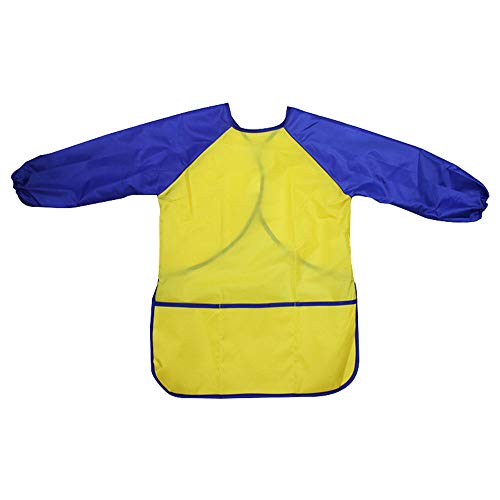 TopHomer Malschürze Kinder, S/M/L Wasserdicht Kinder Malkittel Mädchen/Junge, 4 Farben Bastelschürze Kinder mit Ärmeln und 3 Taschen für Schule Kunst Malerei, Kochen von TopHomer