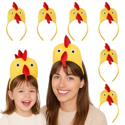 TOPTIE 6 x Huhn-Stirnbänder, Kostüm, Hahn, Plüsch-Stirnband für Halloween, Ostern TOPTIE 6 x Huhn-Stirnbänder, Kostüm, Hahn, Plüsch-Stirnband für Halloween, Ostern von TopTie