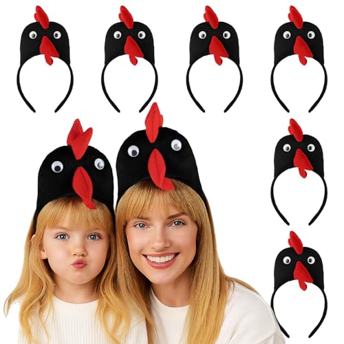 TOPTIE 6 x Huhn-Stirnbänder, Kostüm, Hahn, Plüsch-Stirnband für Halloween, Ostern TOPTIE 6 x Huhn-Stirnbänder, Kostüm, Hahn, Plüsch-Stirnband für Halloween, Ostern von TopTie