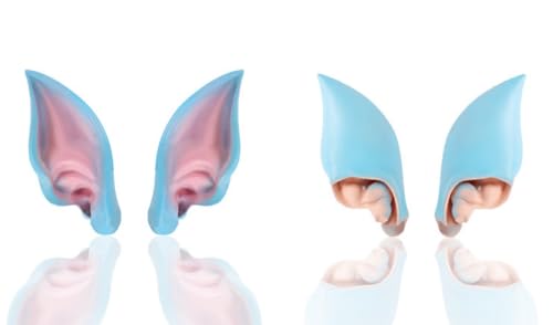Topcosplay Elfenohren Weiche Elfen Ohren Elf Ears Fairy Ears Halloween, Karneval,Weihnachten Partydekorationen Zubehör (Blau) von Topcosplay