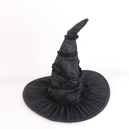 Topcosplay Hexenhut Zaubererhut Witch Hat Cosplay Hut Zubehör Kostüm (Schwarzer Hexenhut) von Topcosplay