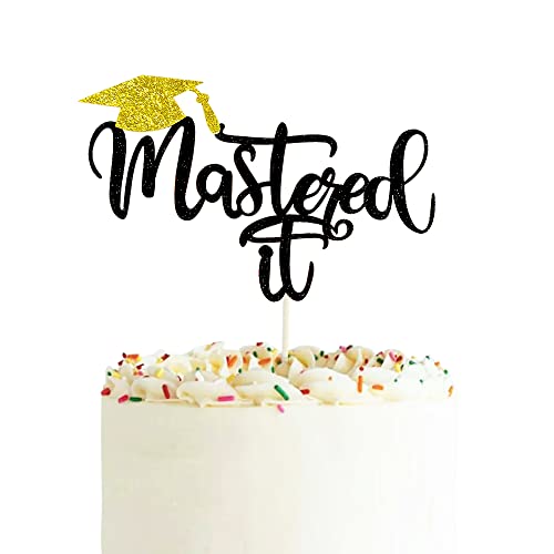 Master It Tortenaufsatz, schwarzer Glitzer, Congrats Grade Cake Pick für 2022 Abschlussfeier Party Dekoration … Master It Tortenaufsatz, schwarzer Glitzer, Congrats Grade Cake Pick für 2022 Abschlussfeier Party Dekoration … von Topfunyy